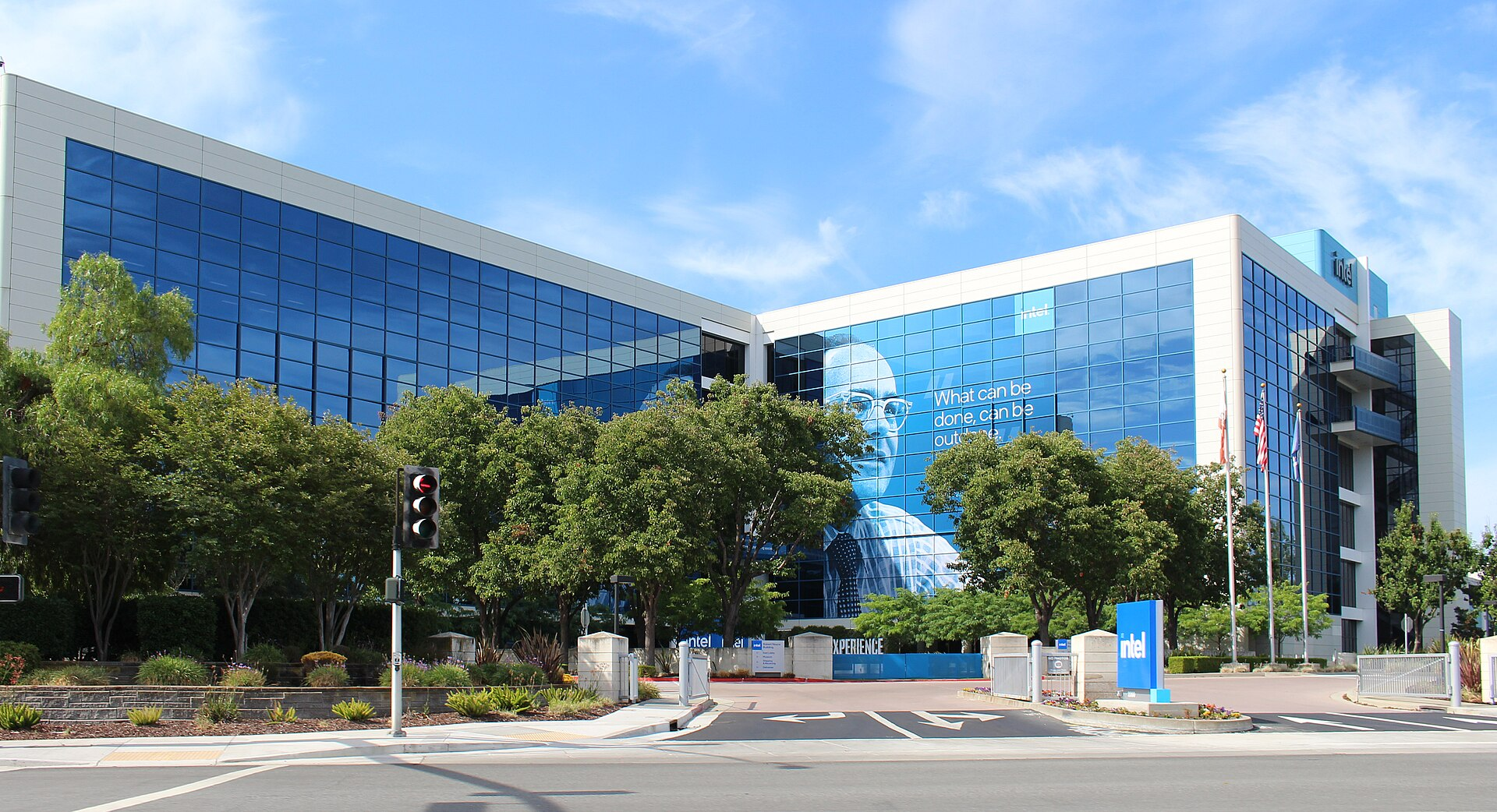 Intel headquarters at 2200 Mission College Boulevard in Santa Clara, California.