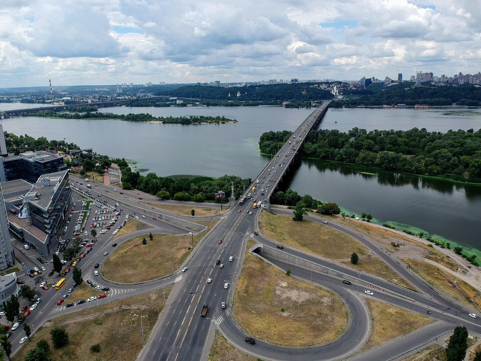The Yevhen Paton Bridge in Kyiv, Ukraine
