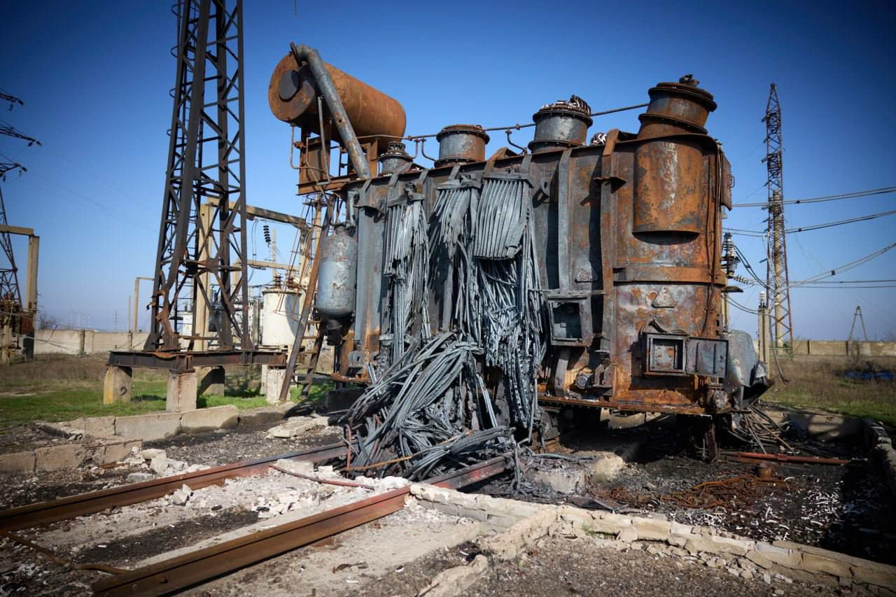 An energy infrastructure facility in Kherson Oblast, Ukraine