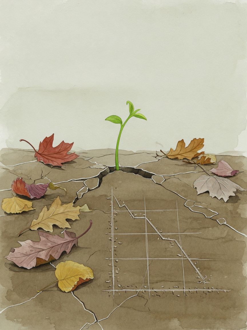 Conceptual illustration of slowing job growth amid economic cooling